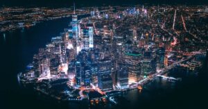NYC skyline at night