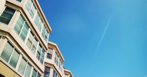 NYC apartment buildings with windows