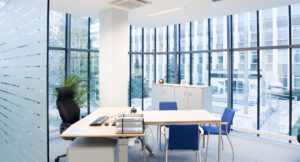 business office with large windows in New York City
